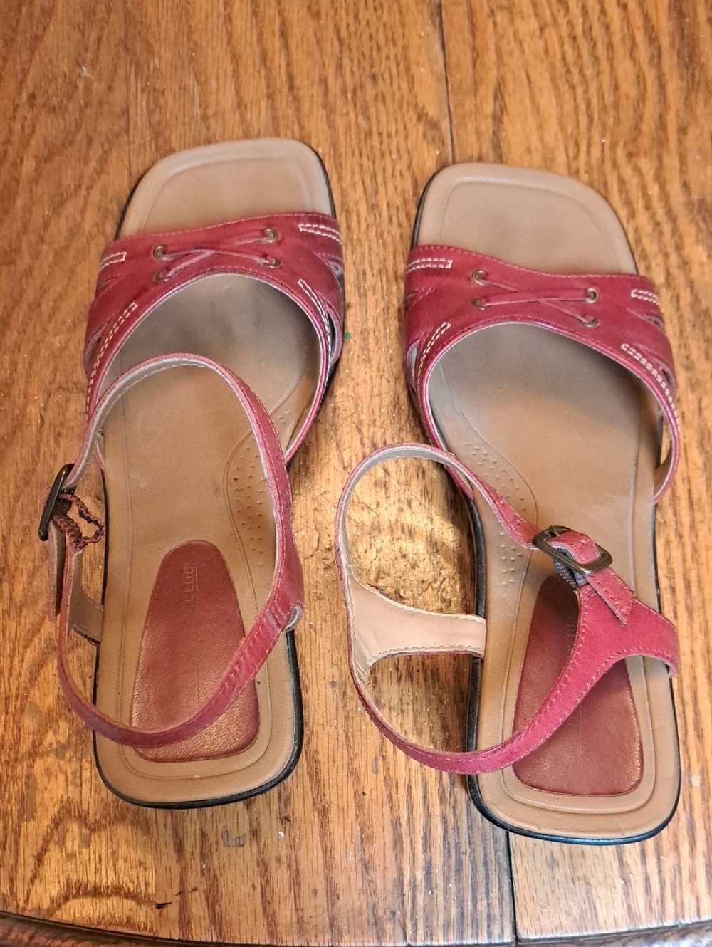 Montego Bay Club Red Slingback Sandals with Buckle